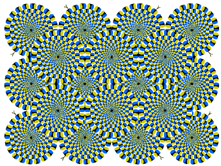 Иллюзия движения: круги вращаются